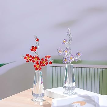 Amazon.co.jp: パープル桜 クリスタルフラワー 茎付き - 花瓶